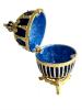 Copie œuf  de Fabergé La couronne bleu et or fabrication artisanale T3389