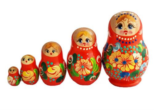 Matriochka russe Famille 5 pieces peinte à la main, un souvenir russe