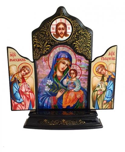 Triptyque - Icone Religieuse - Orthodoxe - Vierge Marie T8735