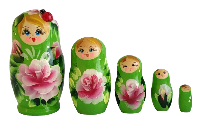 Matriochka poupée russe fleur vert