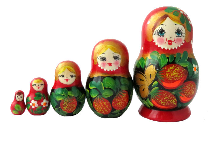 Matriochka Famille 5 pieces peinte à la main, un cadeau russe parfait