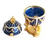 Copie œuf de Fabergé  Le Lion  Bleu, rouge et or fabrication artisanale T3381