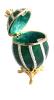 Réplique œuf de Fabergé La couronne vert,or et argent fabrication artisanale T3379