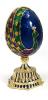 Copie œuf de Fabergé vert, bleu et or avec des strass fabrication artisanale T5843