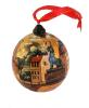 Boule de Noel en bois  peint - Saint Pétersbourg T8415