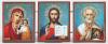 Triplique en bois, double gaufrage Sauveur-Kazan Mère de Dieu - Saint Nicolas T9574