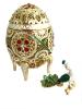 Copie oeuf de Fabergé La Boite rouge, vert et or fabrication artisanale T3402