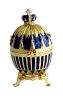 Copie œuf  de Fabergé La couronne bleu et or fabrication artisanale T3389