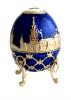 Copie oeuf Fabergé - La Couronne de Moscou Bleu fabrication artisanale T3404