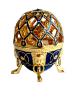 Réplique œuf de Fabergé Le Lion bleu et or fabrication artisanale T3402