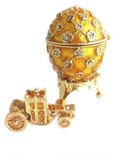 Copie œuf de Fabergé Le couronnement Or avec des strass fabrication artisanale T6029