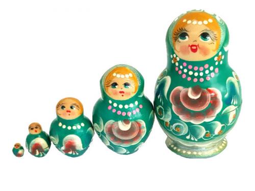 poupée russe ronde 5 pieces artisanat russe