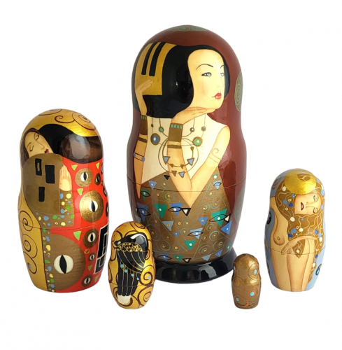 Matriochka originale 5 pièces - Réplique de Gustav Klimt T8690