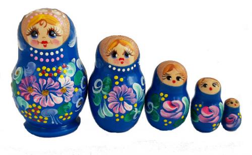 Matriochka Famille 5 pieces peinte à la main, un souvenir russe