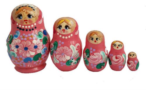 Poupée russe  Famille 5 pieces peinte à la main, un souvenir russe