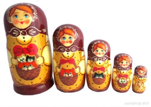 Poupee russe-Traditionnelles (5 pièces) T4132
