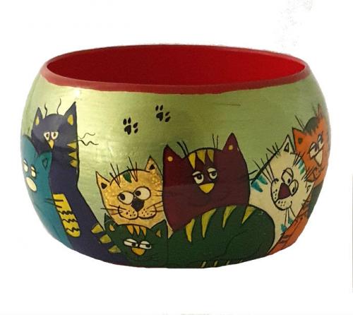 Bracelet en bois - Les chats T2741