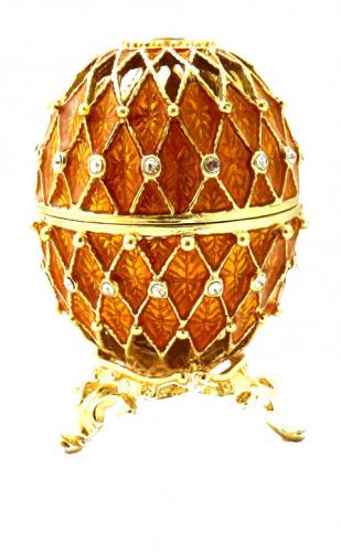 Copie œuf de Fabergé La Boite or et rouge avec des strass fabrication artisanale T5868
