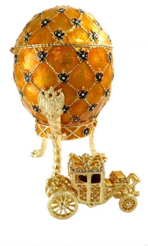 Copie œuf de Fabergé Le couronnement Or avec des strass fabrication artisanale T5848
