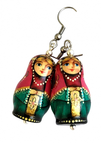 Boucles doreilles - poupées russes T4591